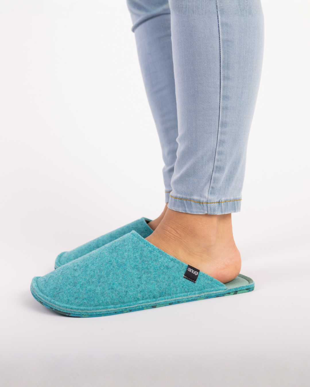 Women's felt slippers Green