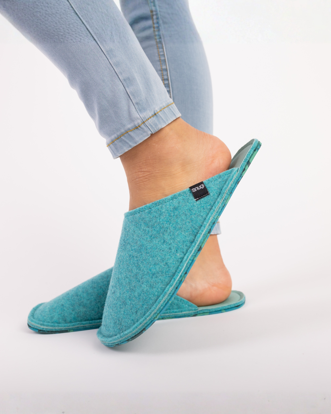 Women's felt slippers Green