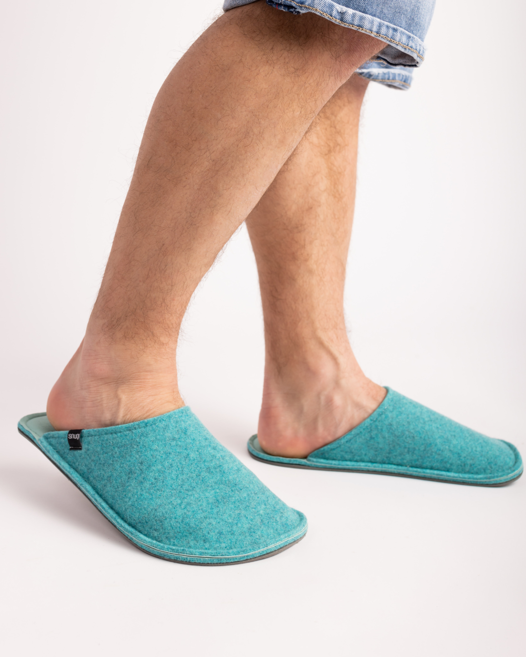 Men's felt slippers Green