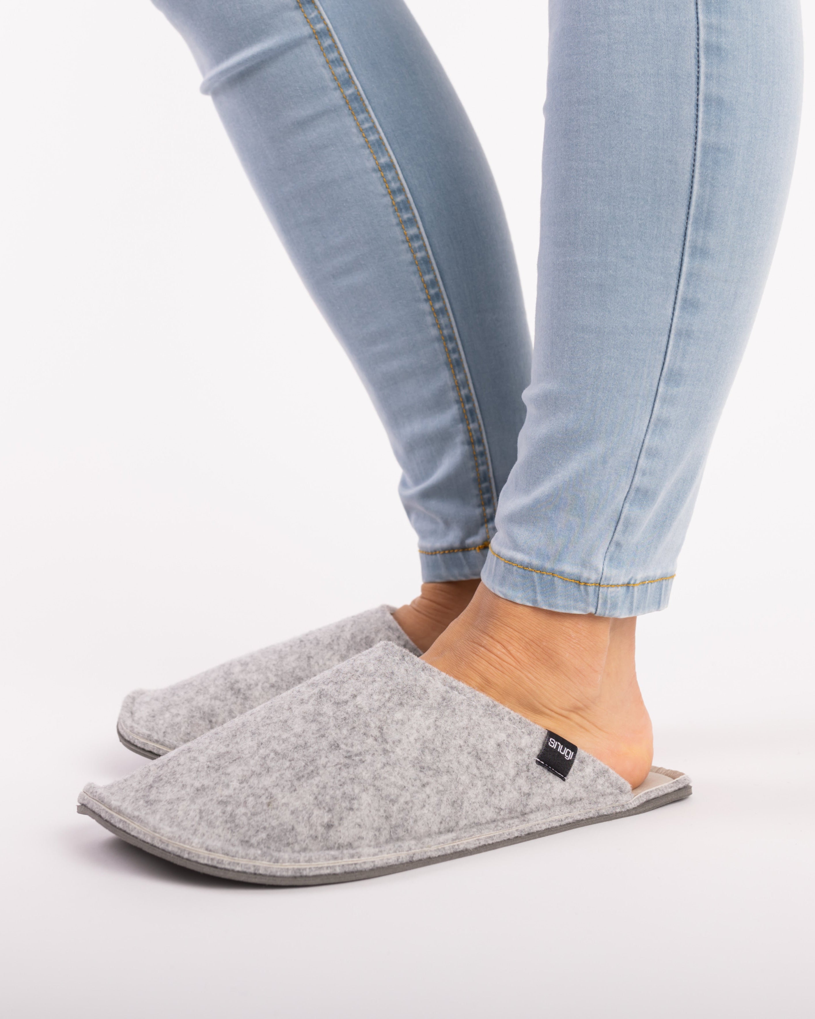 Women's FELT SLIPPERS Light grey