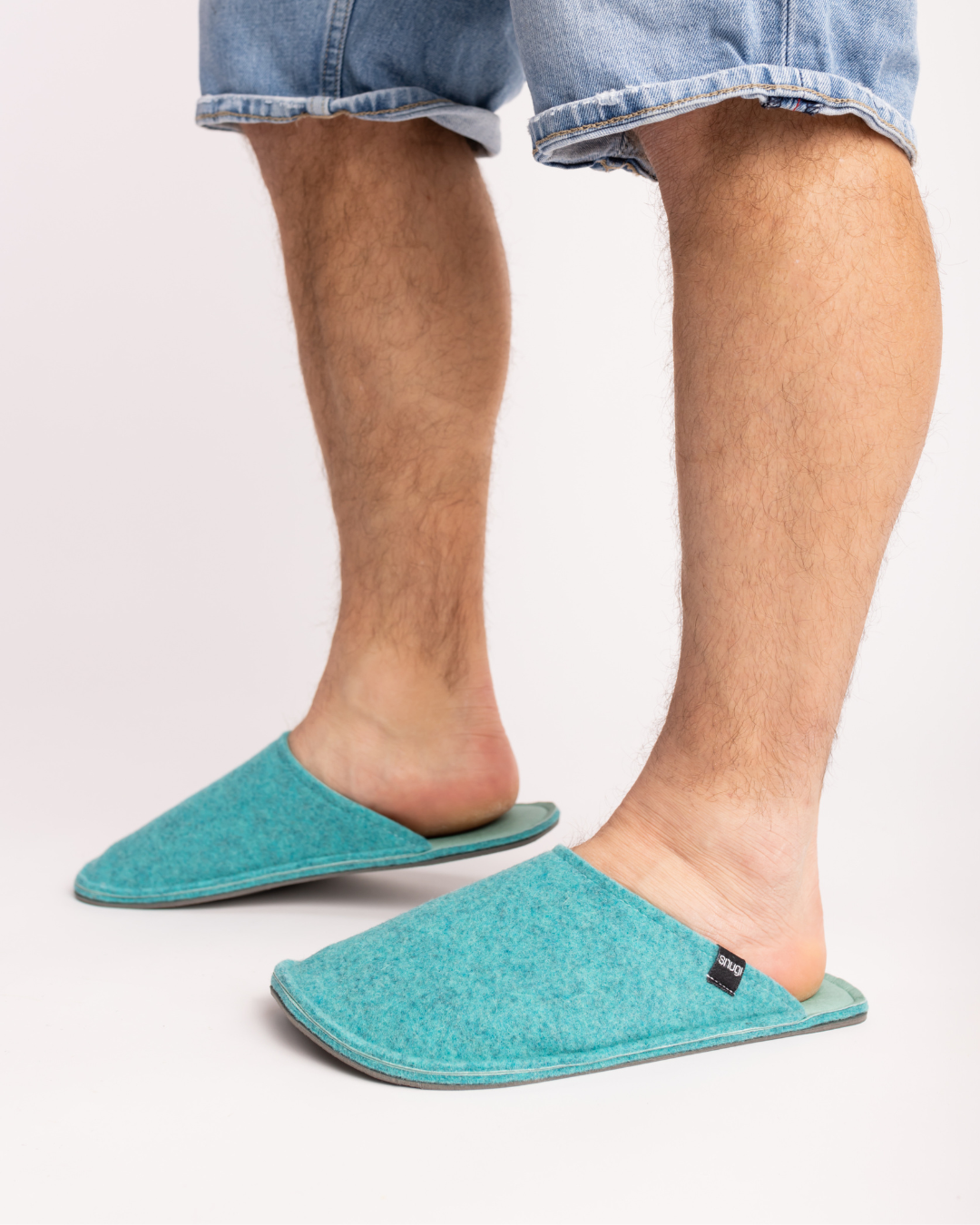 Men's felt slippers Green