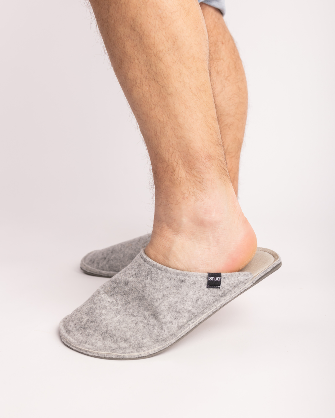 Men's felt slippers Light grey